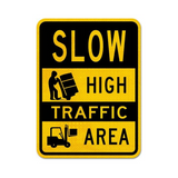 Slow High Traffic Area Sign