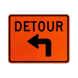 Detour Left Turn Sign