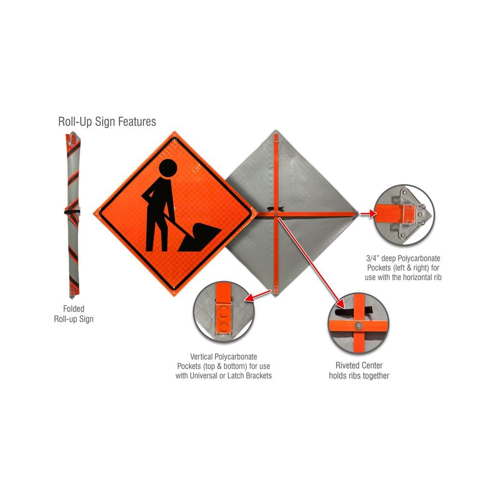 Men At Work Symbol Roll-Up Sign