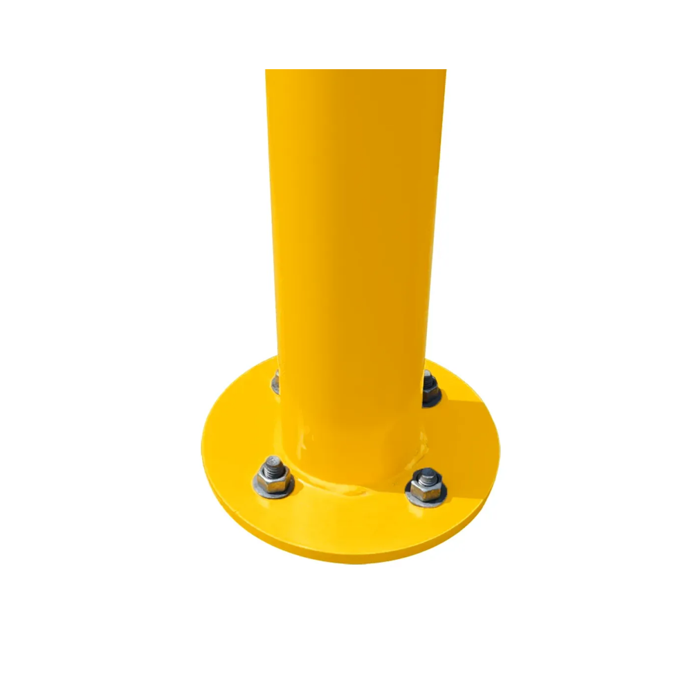 Yellow Steel Bollard with Round Base