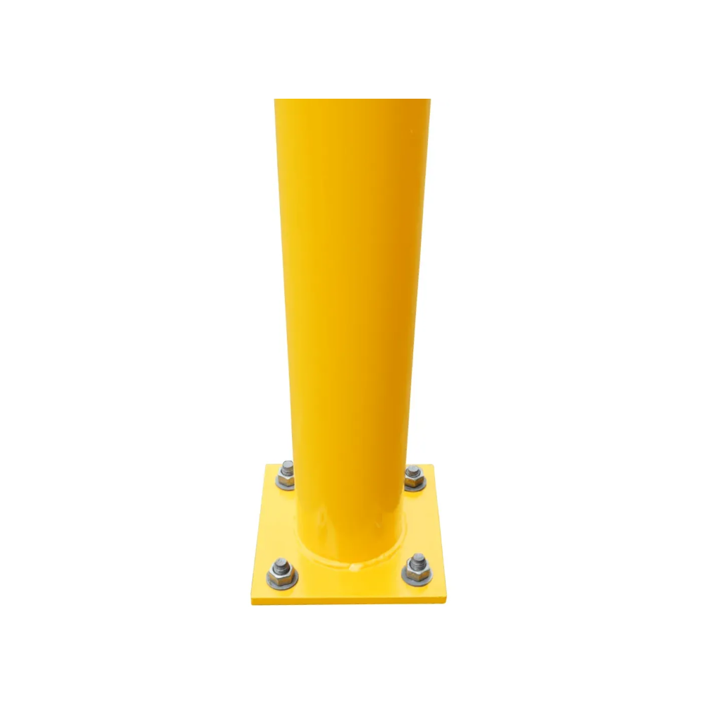 Yellow Steel Bollard with Square Base