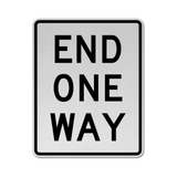 End One Way Sign