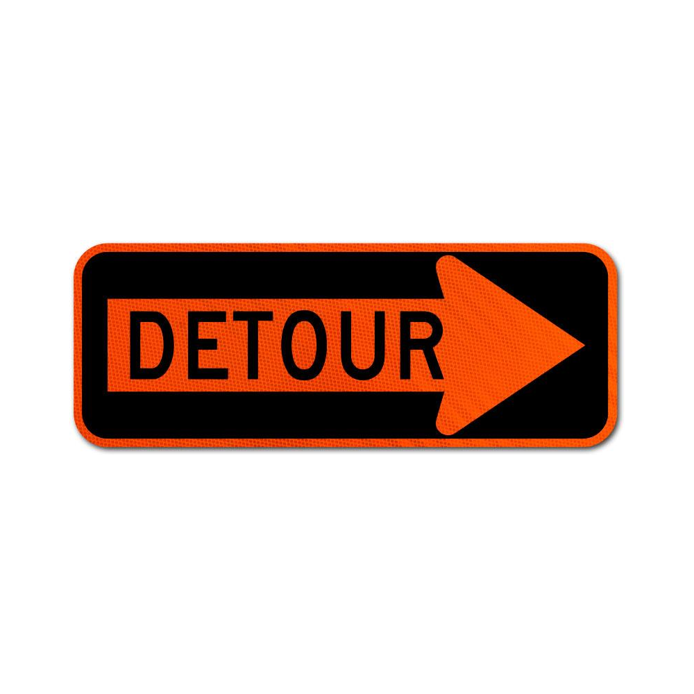 Detour Right Arrow Sign