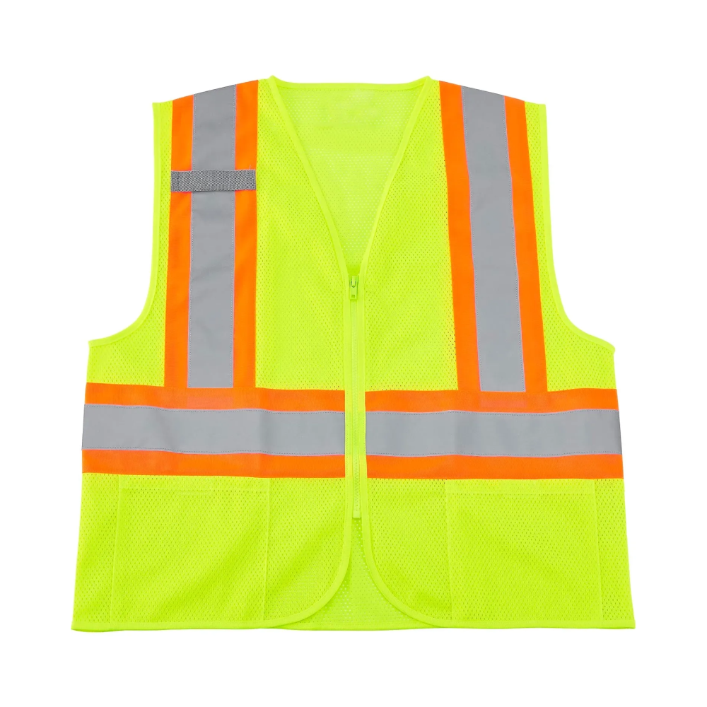 Class 2 Hi-Vis Safety Vest, 2 Pockets, Two-Tone, Mesh