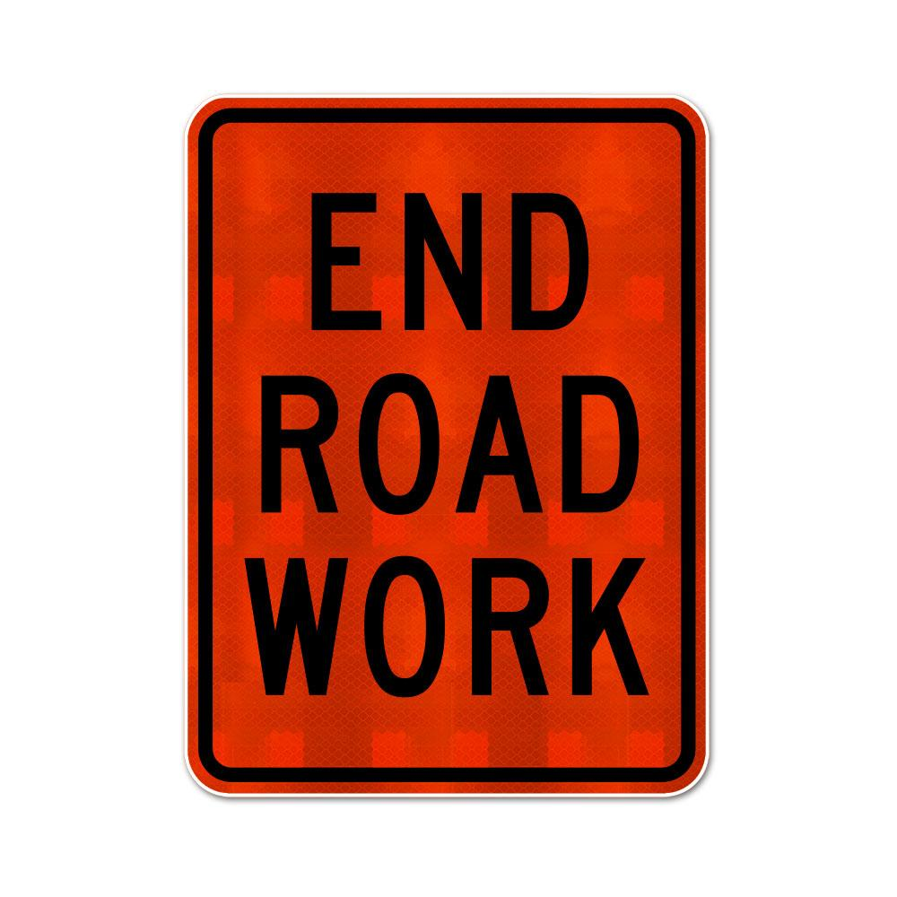 End Road Work Sign