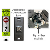 School Stop For Pedestrians In-Street Sign with Portable Base