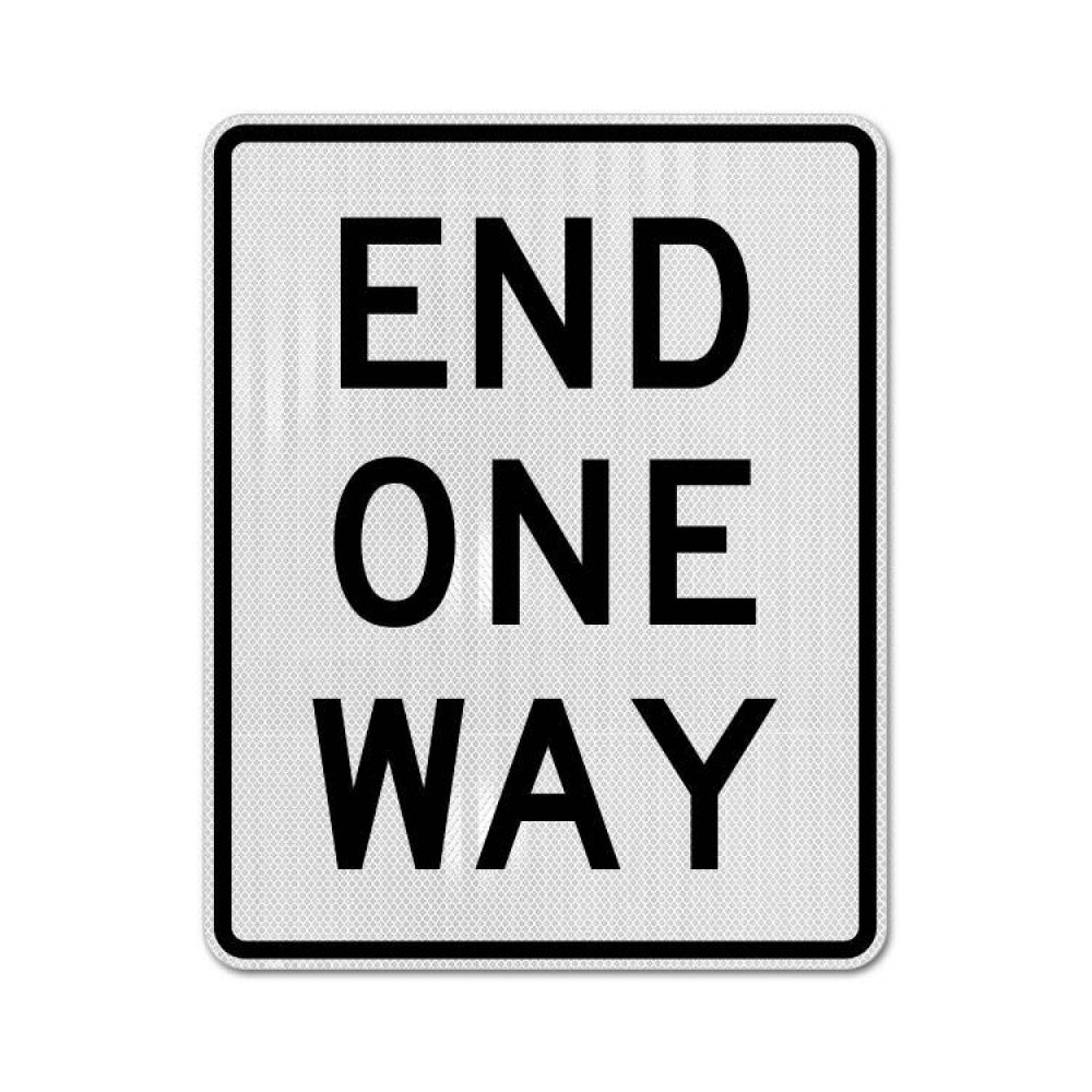 End One Way Sign