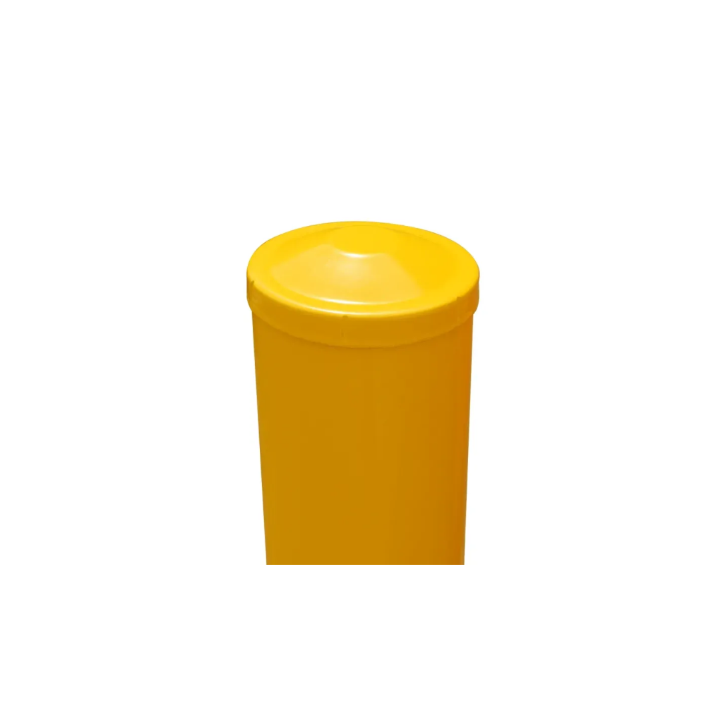 Yellow Steel Bollard with Square Base