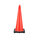 36" Orange Traffic Cone, Black Base