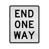 End One Way Sign