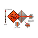 Road Closed Ahead Roll-Up Sign