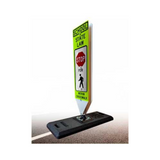 School Stop For Pedestrians In-Street Sign with Portable Base