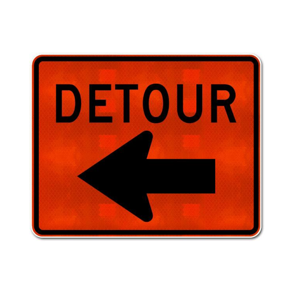 Detour Sign (Left Arrow)