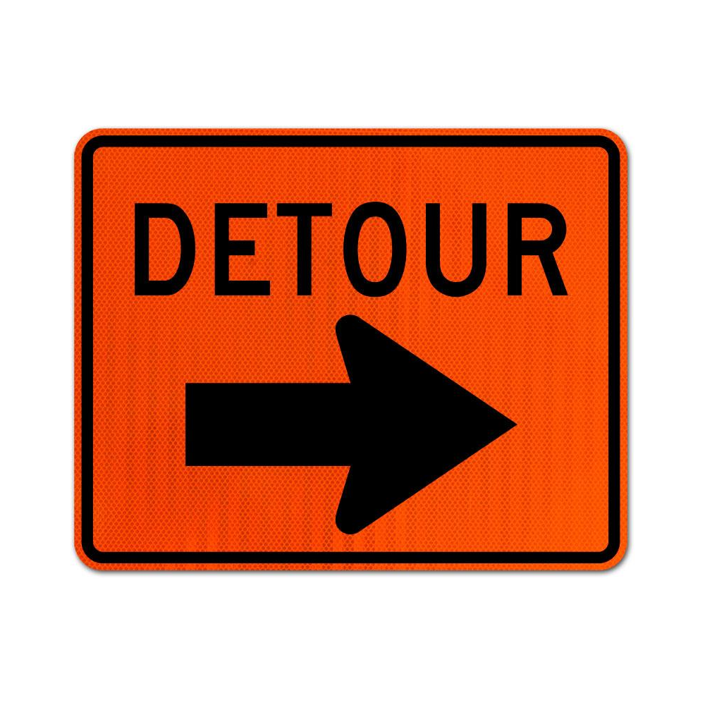 Detour Sign (Right Arrow)