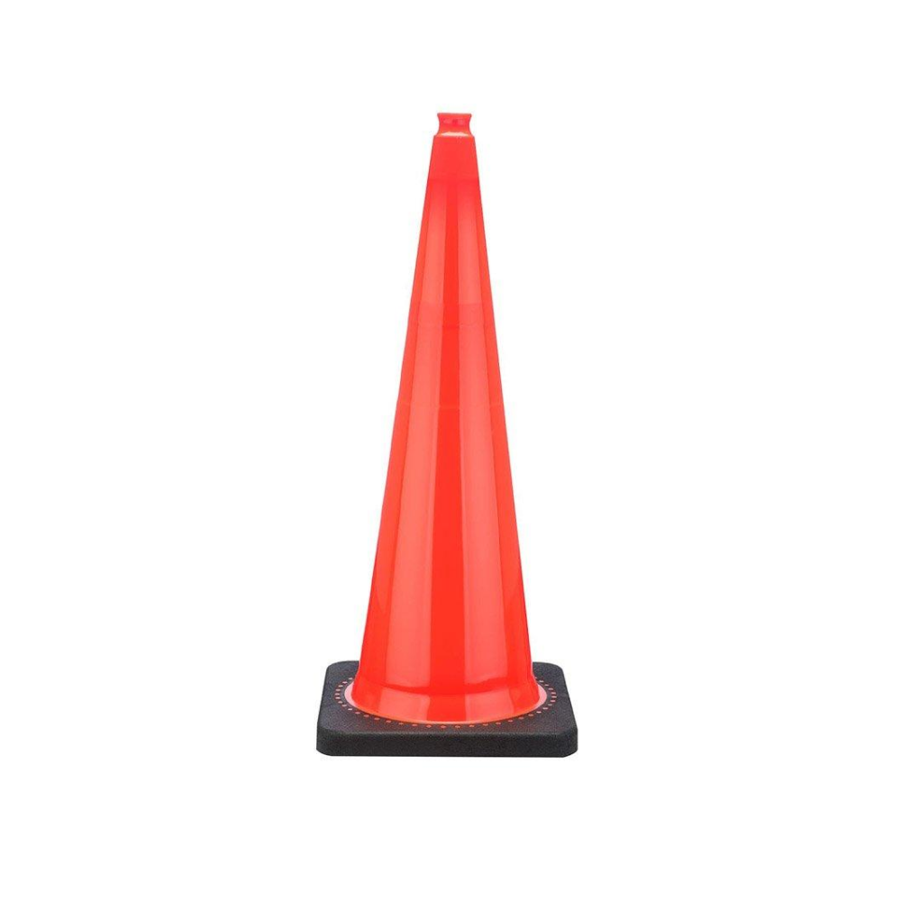 36" Orange Traffic Cone, Black Base