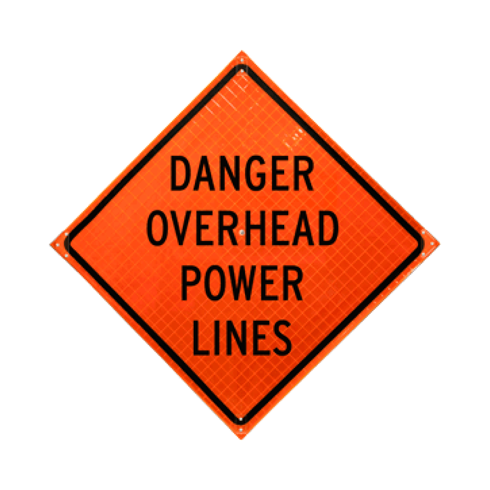 Danger Overhead Power Lines Roll-Up Sign