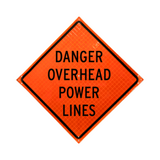 Danger Overhead Power Lines Roll-Up Sign