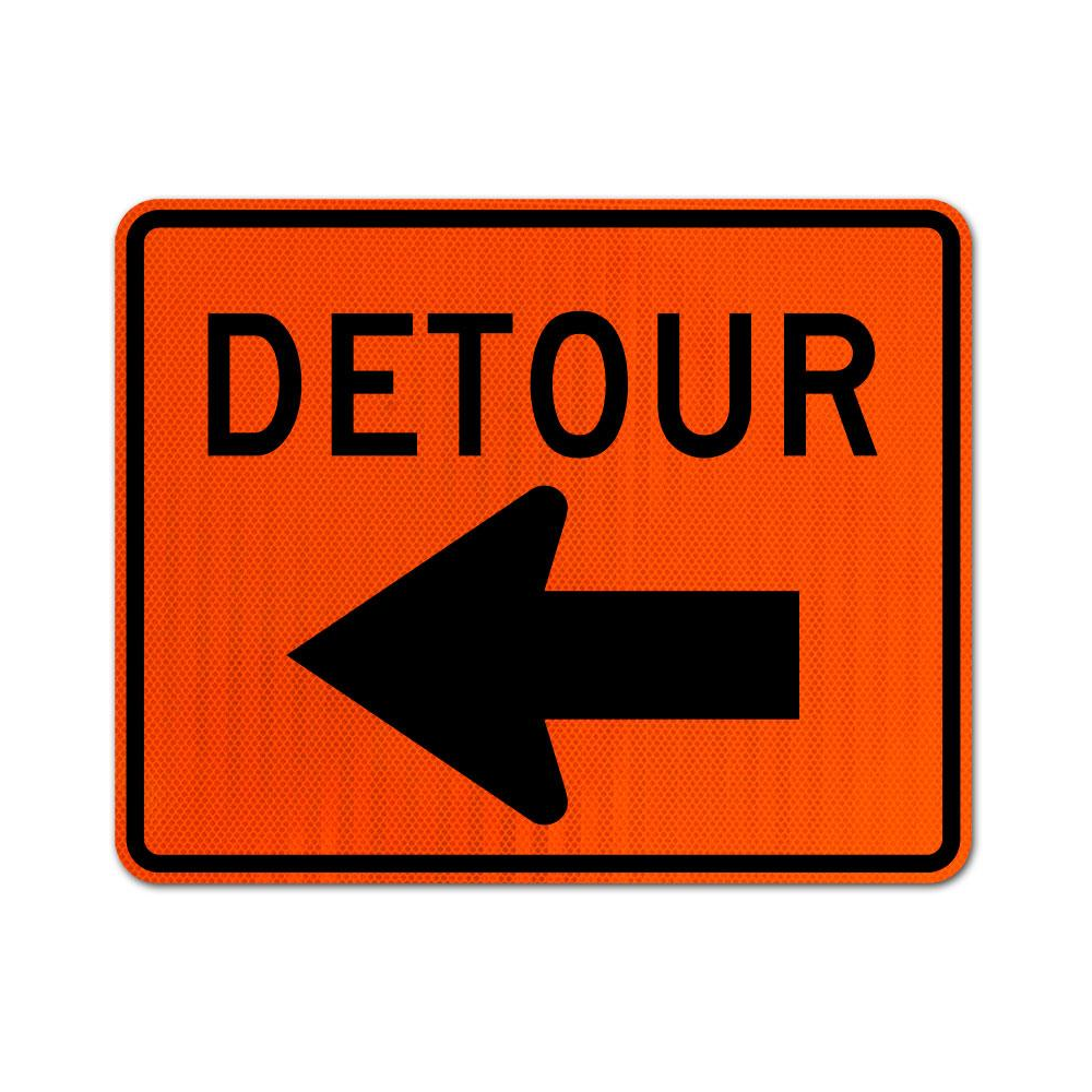 Detour Sign (Left Arrow)