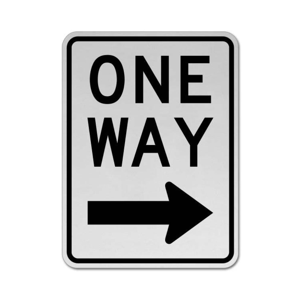 One Way Right Sign