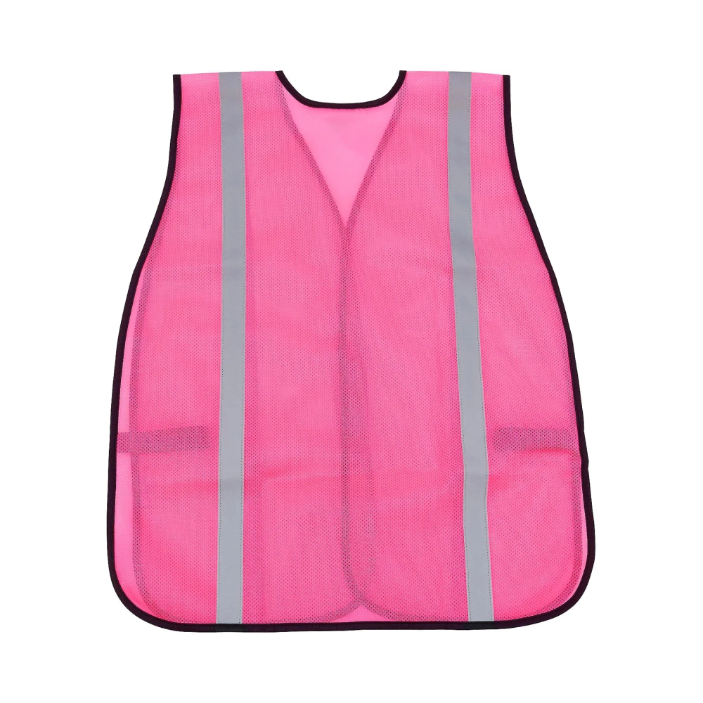 Hi-Vis Safety Vest, 1" Reflective Strips, Mesh