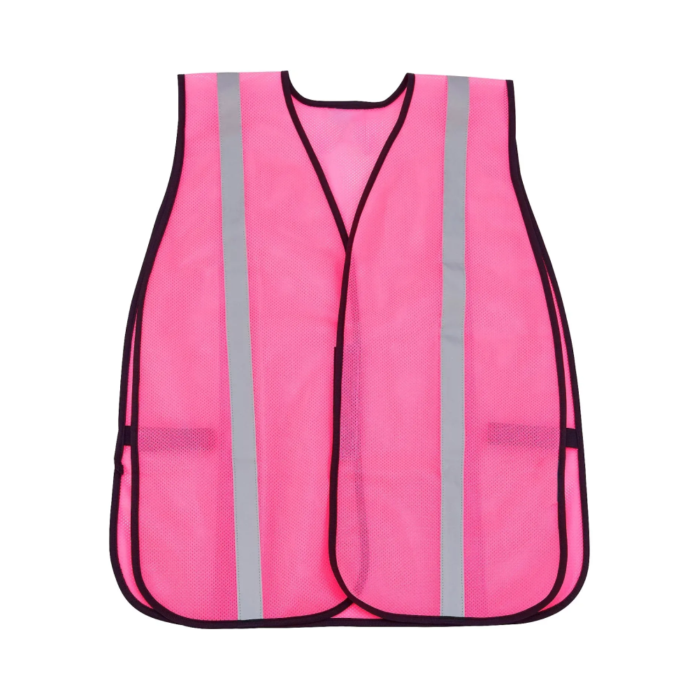 Hi-Vis Safety Vest, 1" Reflective Strips, Mesh