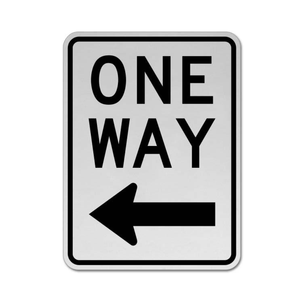 One Way Left Sign