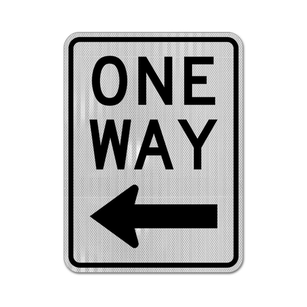 One Way Left Sign