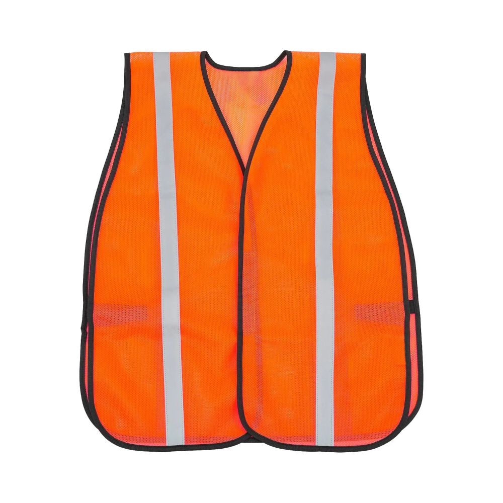 Hi-Vis Safety Vest, 1" Reflective Strips, Mesh