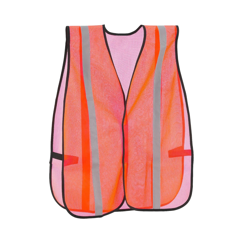 Hi-Vis Safety Vest, 1" Reflective Strips, Mesh