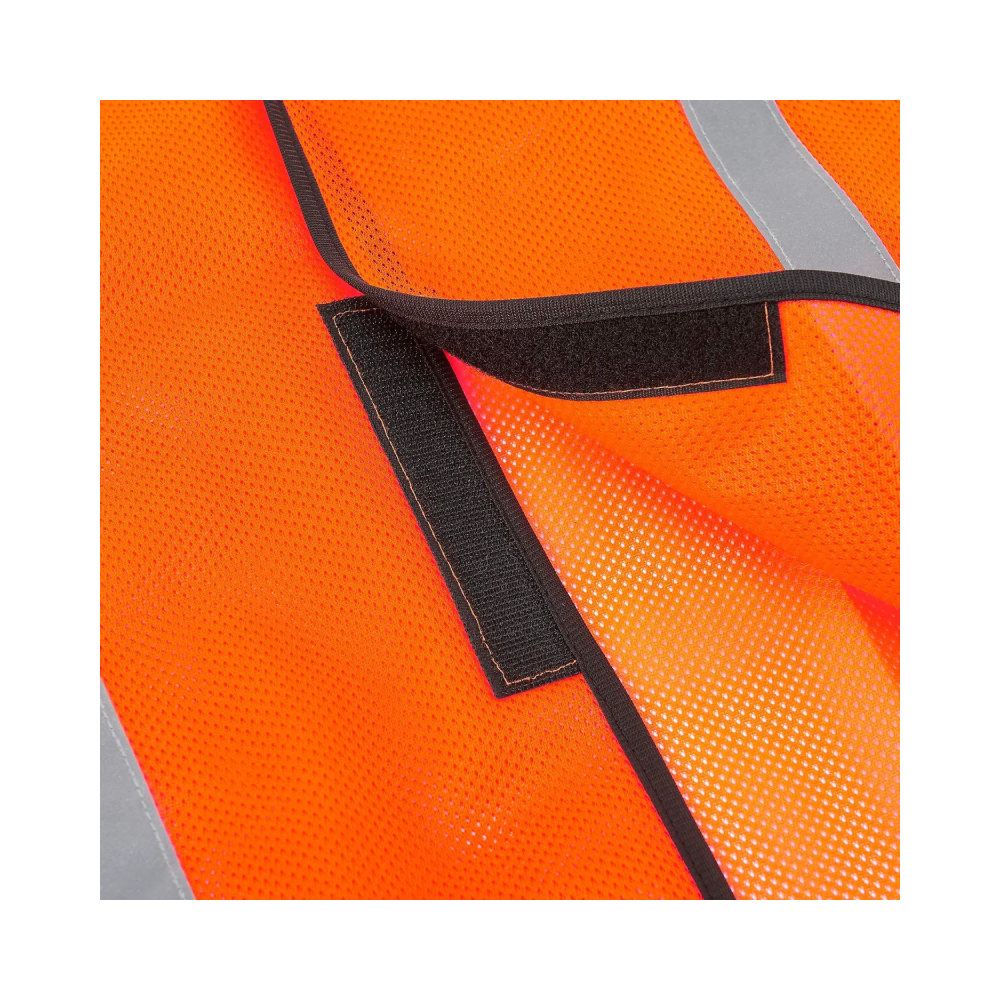 Hi-Vis Safety Vest, 1" Reflective Strips, Mesh