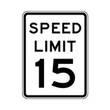 Speed Limit 15 MPH Sign