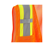 Class 2 Hi-Vis Safety Vest, 6 Pockets, Two-Tone, Mesh