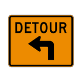 Detour Left Turn Sign