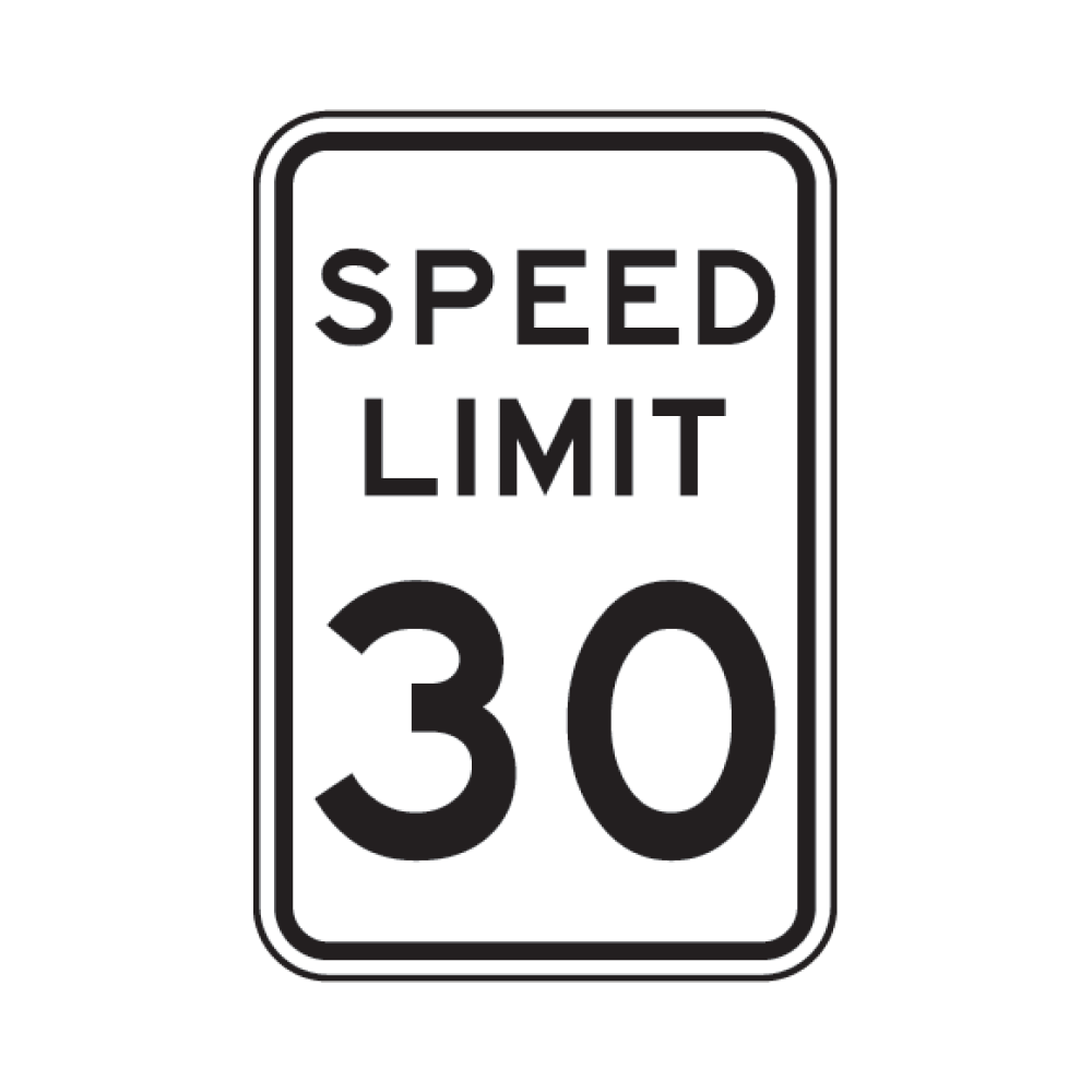 Speed Limit 30 MPH Sign