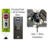 Stop For Pedestrians In-Street Sign with Portable Base