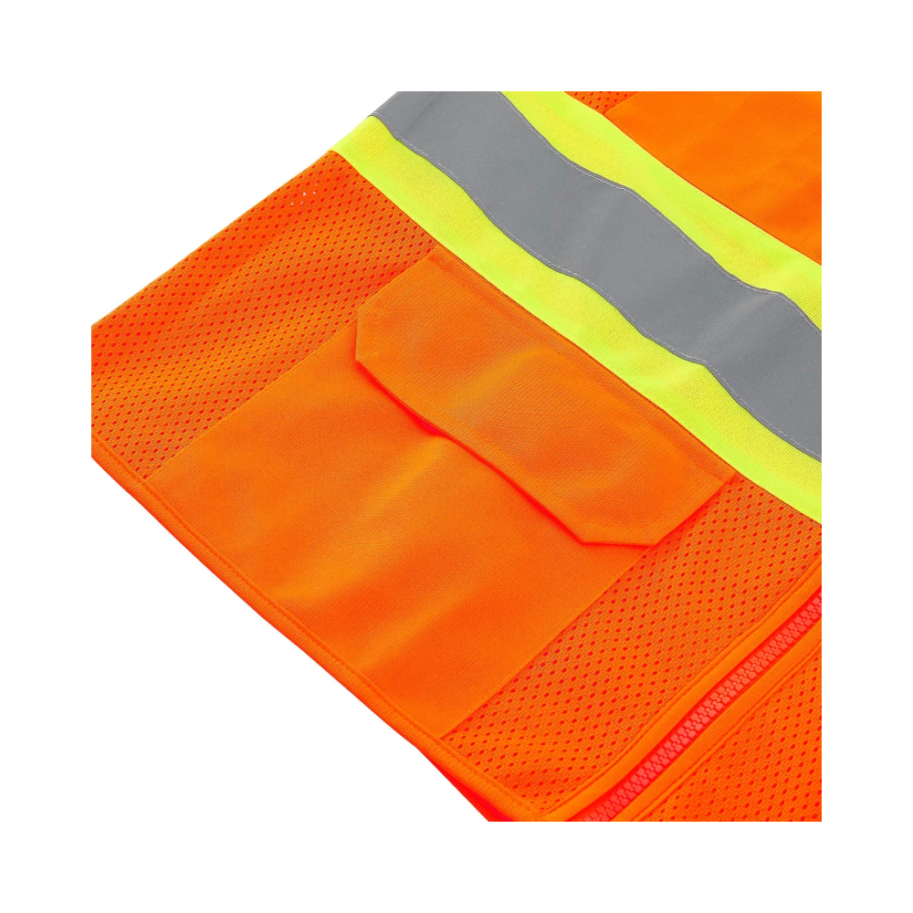 Class 2 Hi-Vis Safety Vest, 6 Pockets, Two-Tone, Mesh