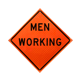 Men Working Roll-Up Sign