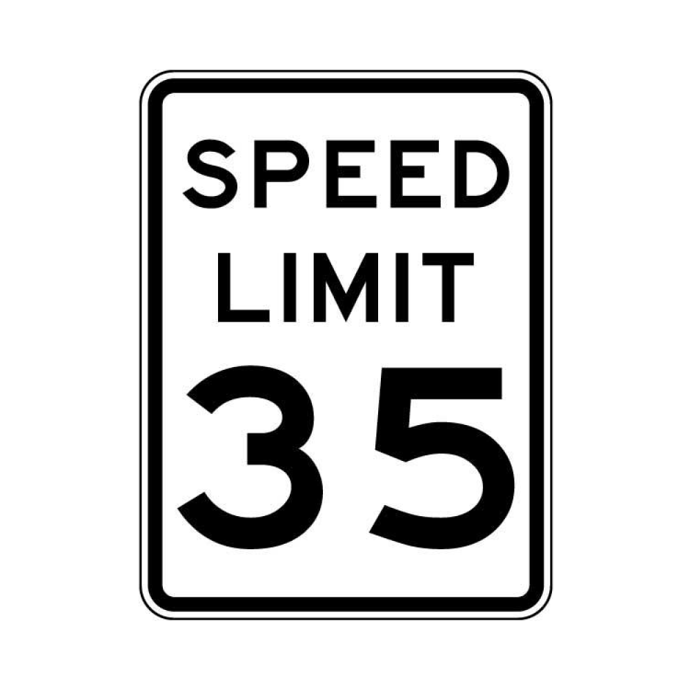 Speed Limit 35 MPH Sign