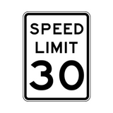Speed Limit 30 MPH Sign