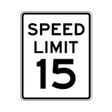 Speed Limit 15 MPH Sign