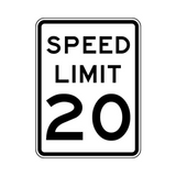 Speed Limit 20 MPH Sign