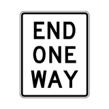 End One Way Sign