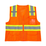 Class 2 Hi-Vis Safety Vest, 6 Pockets, Two-Tone, Mesh