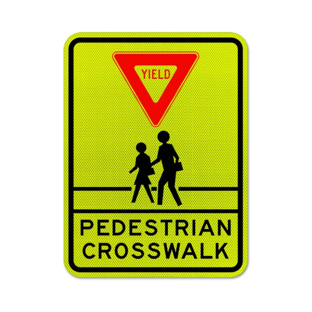Yield Pedestrian Crosswalk Sign
