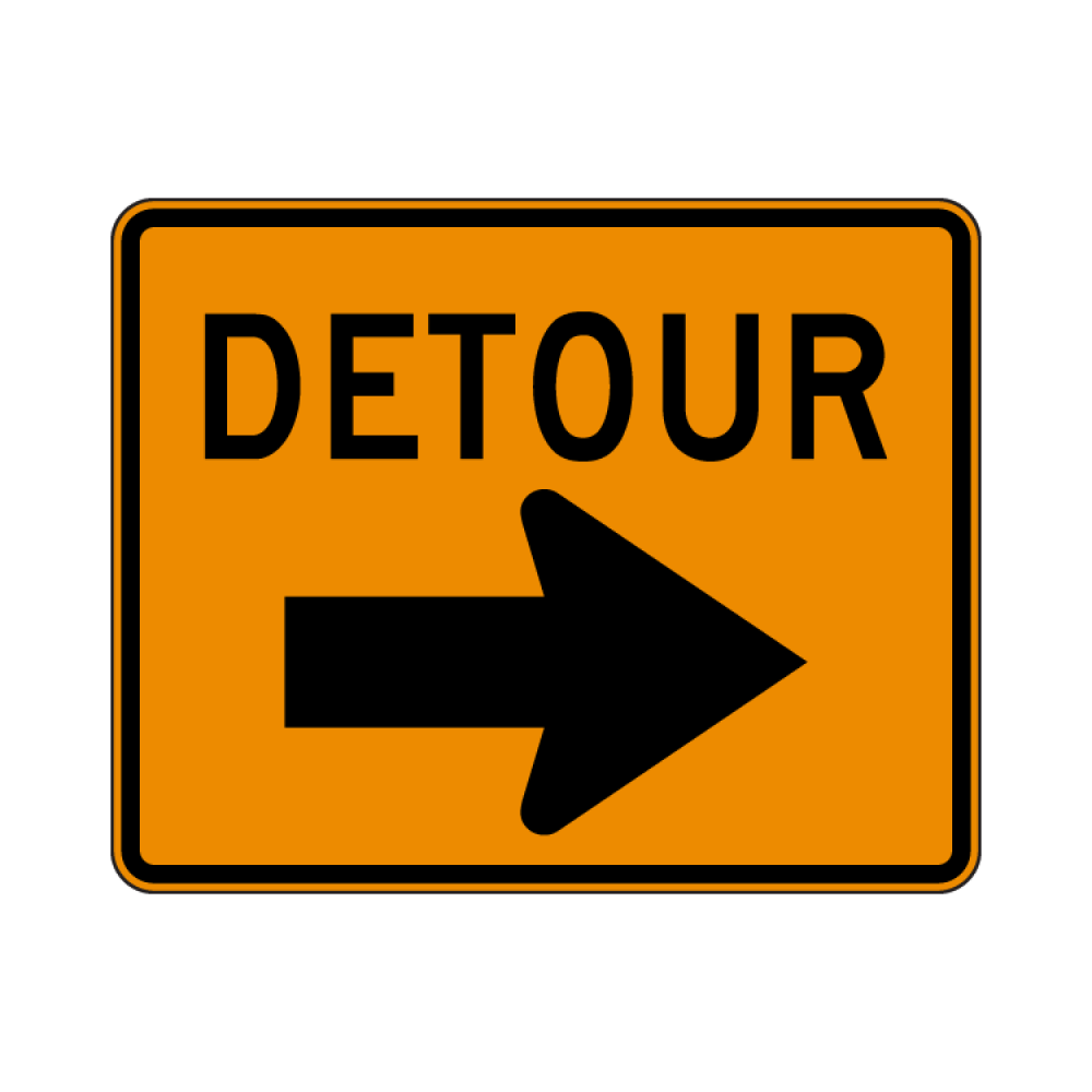 Detour Sign (Right Arrow)