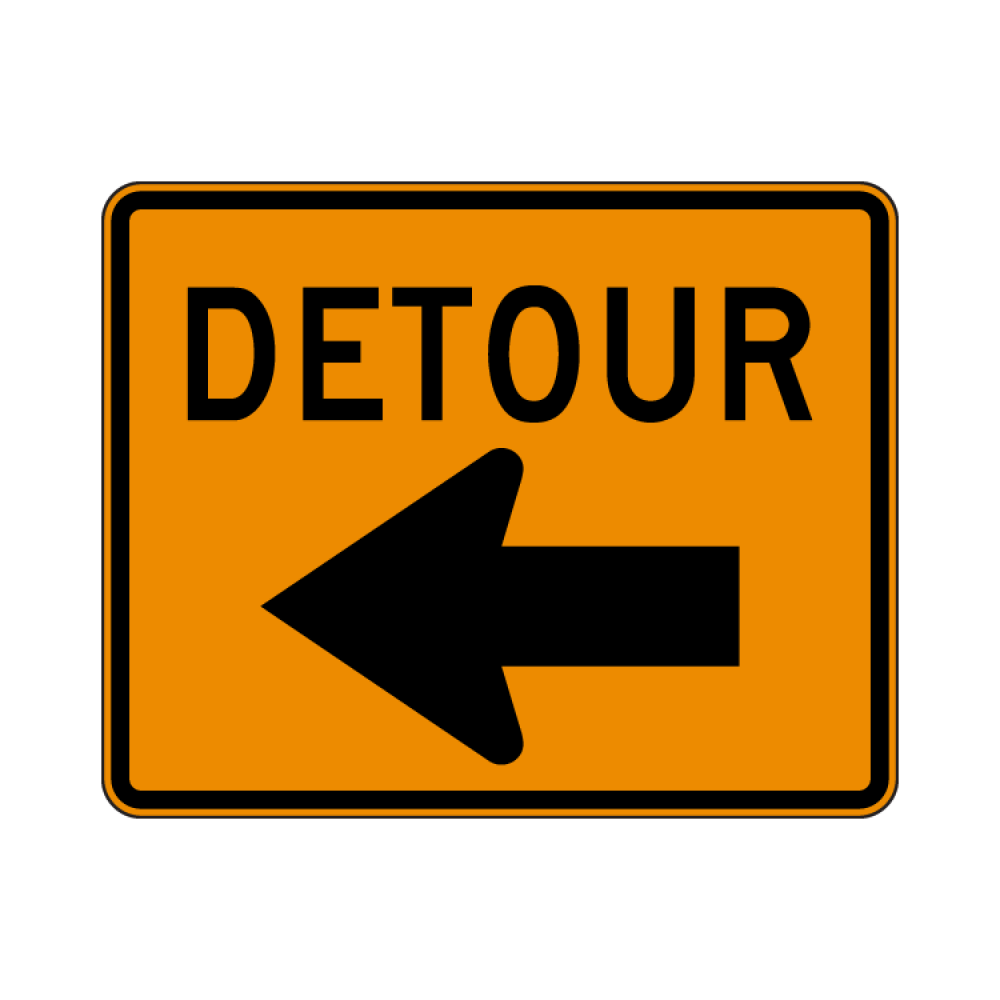 Detour Sign (Left Arrow)