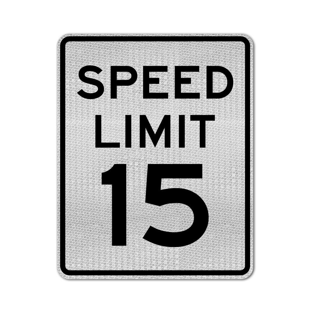 Speed Limit 15 MPH Sign
