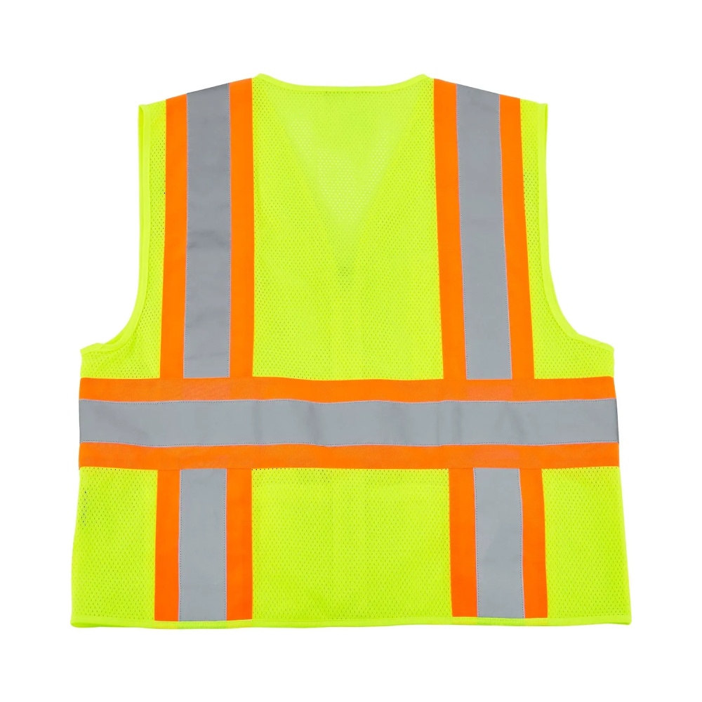 Class 2 Hi-Vis Safety Vest, 6 Pockets, Two-Tone, Mesh