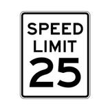 Speed Limit 25 MPH Sign