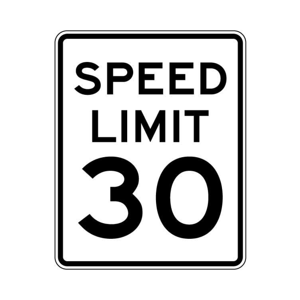 Speed Limit 30 MPH Sign